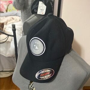 Black Structured Baseball Hat with Curved Brim